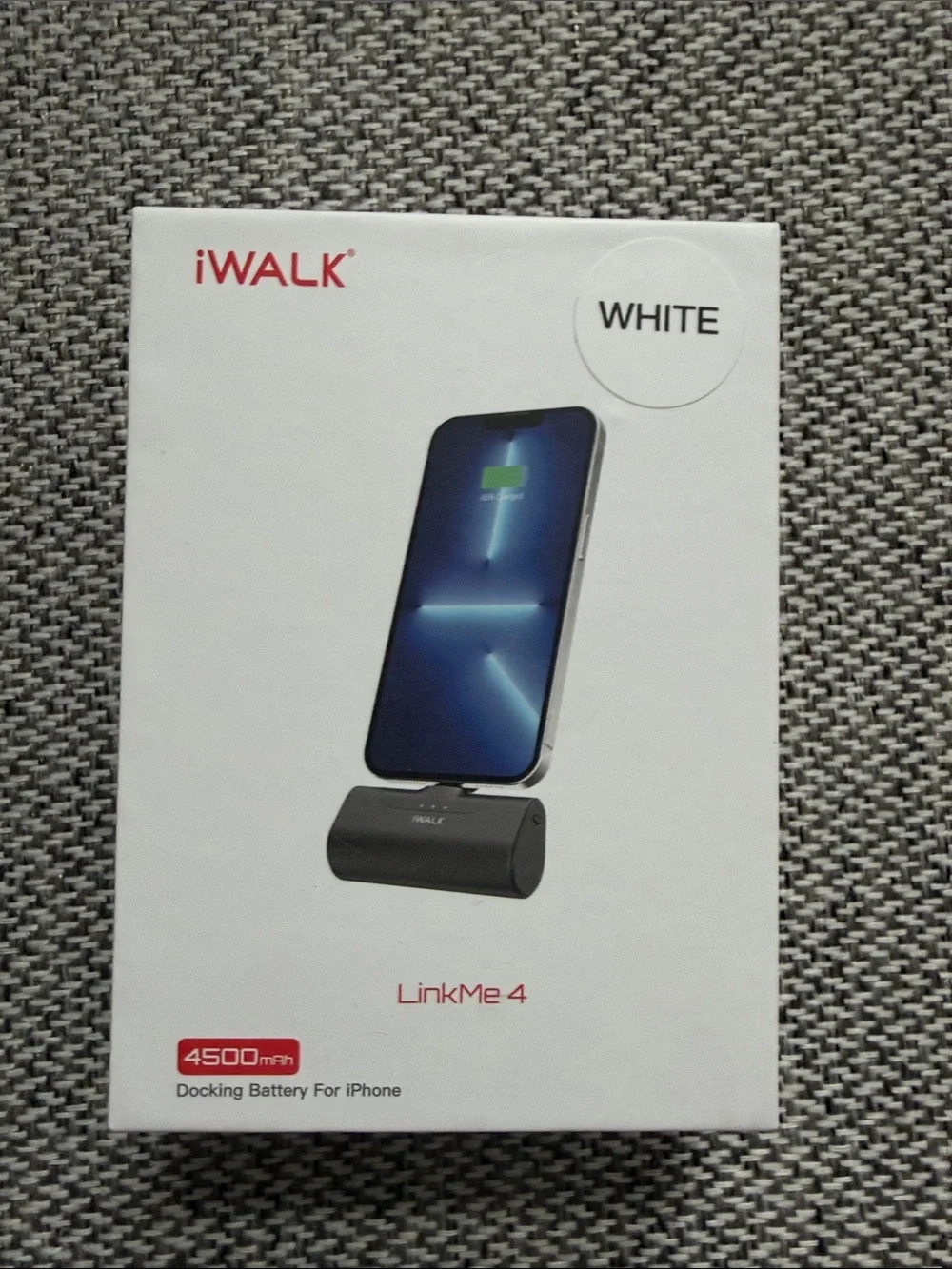 iWALK LinkMe4 Docking Battery for iPhone – White 4500 mAh lightening
